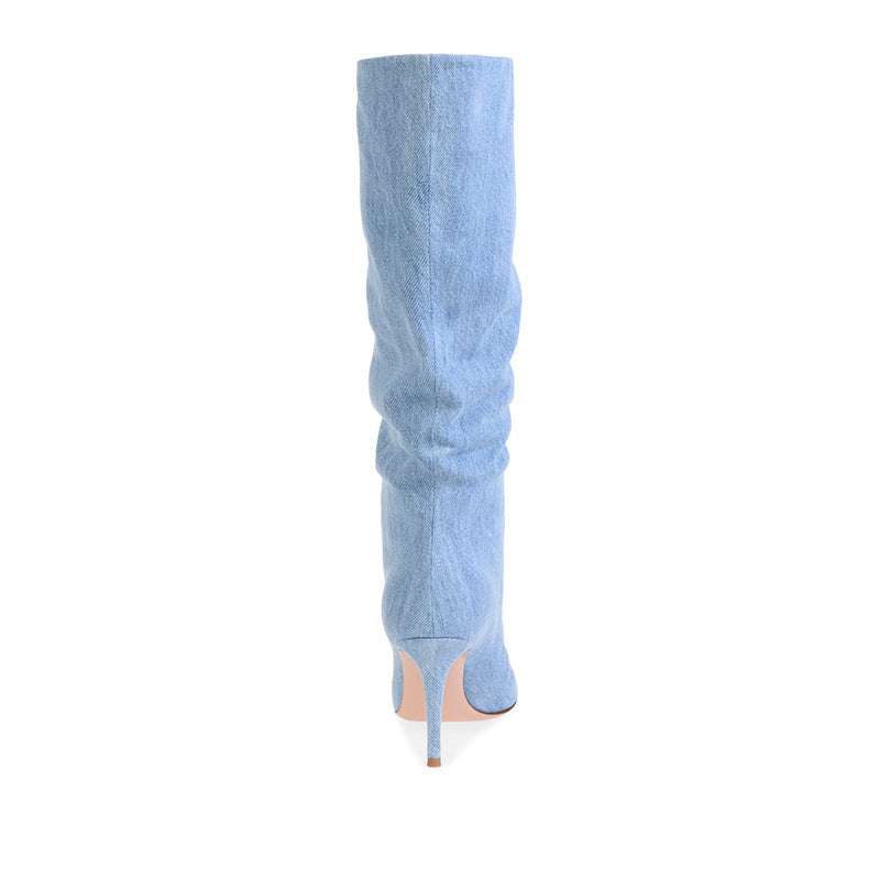 Woman's Denim Knee-high Boots
