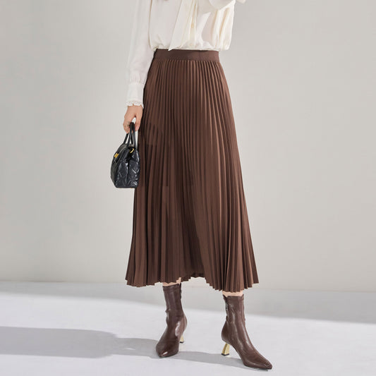 High Waist Pleated Maxi Skirt