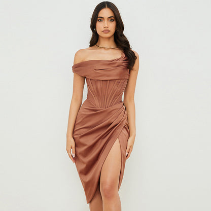 Sleeveless Irregular Slit Dress