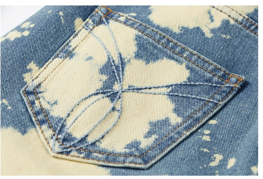 Splash Design Denim Mini Skirt