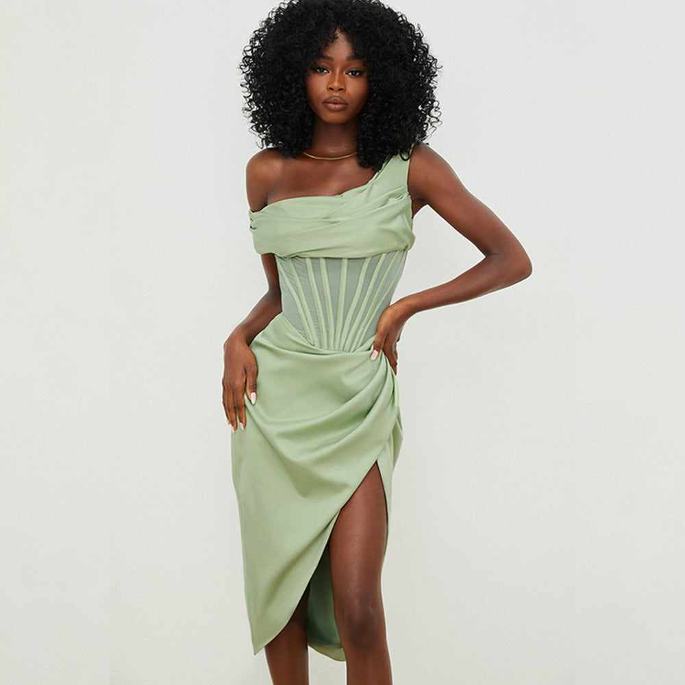 Sleeveless Irregular Slit Dress