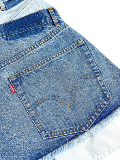 Double Head Waist Denim Skirt