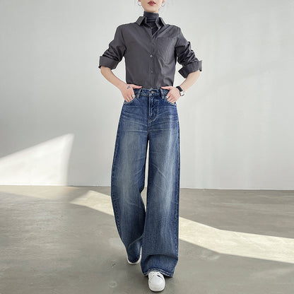 High Waist Loose Straight Jeans