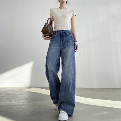 High Waist Loose Straight Jeans