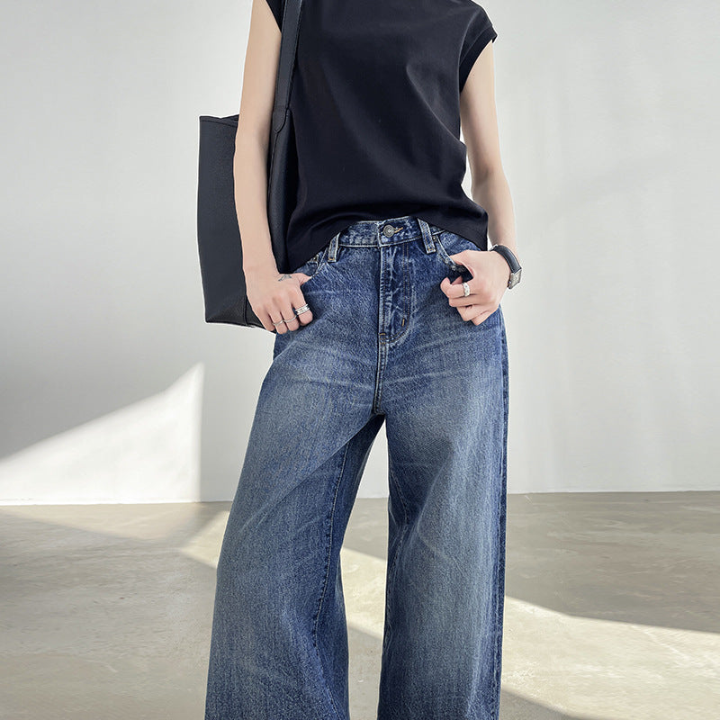 High Waist Loose Straight Jeans