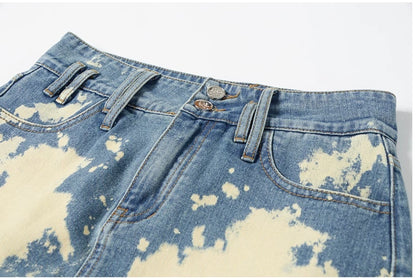 Splash Design Denim Mini Skirt