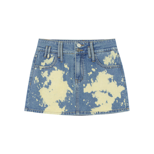 Splash Design Denim Mini Skirt