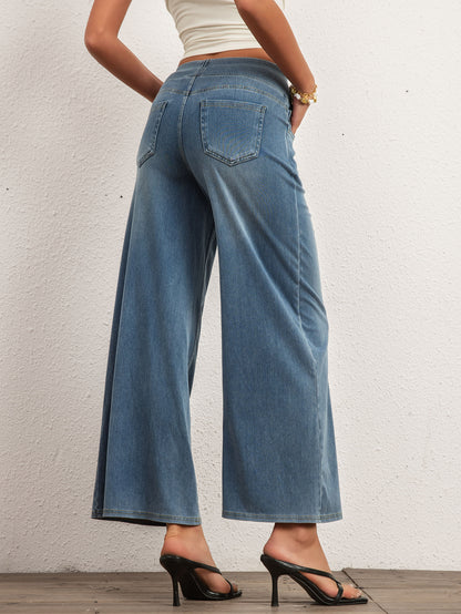 Wide Leg Stretch Jeans