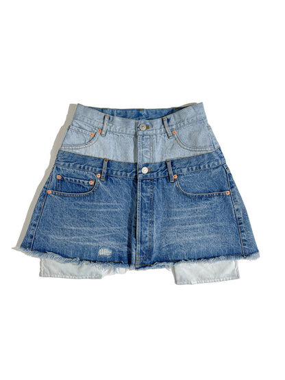 Double Head Waist Denim Skirt