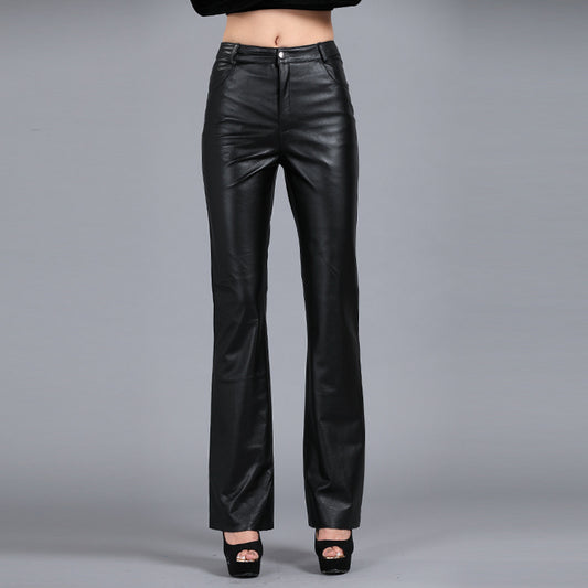 Bootcut Leather Trousers