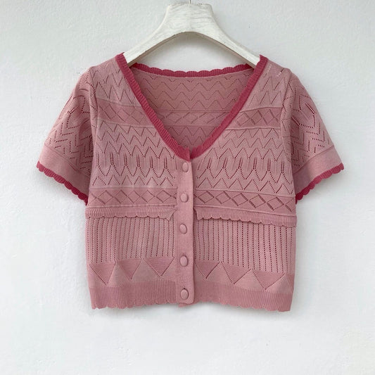 Knitted Short sleeved Tee shirt