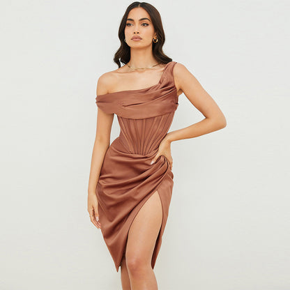 Sleeveless Irregular Slit Dress