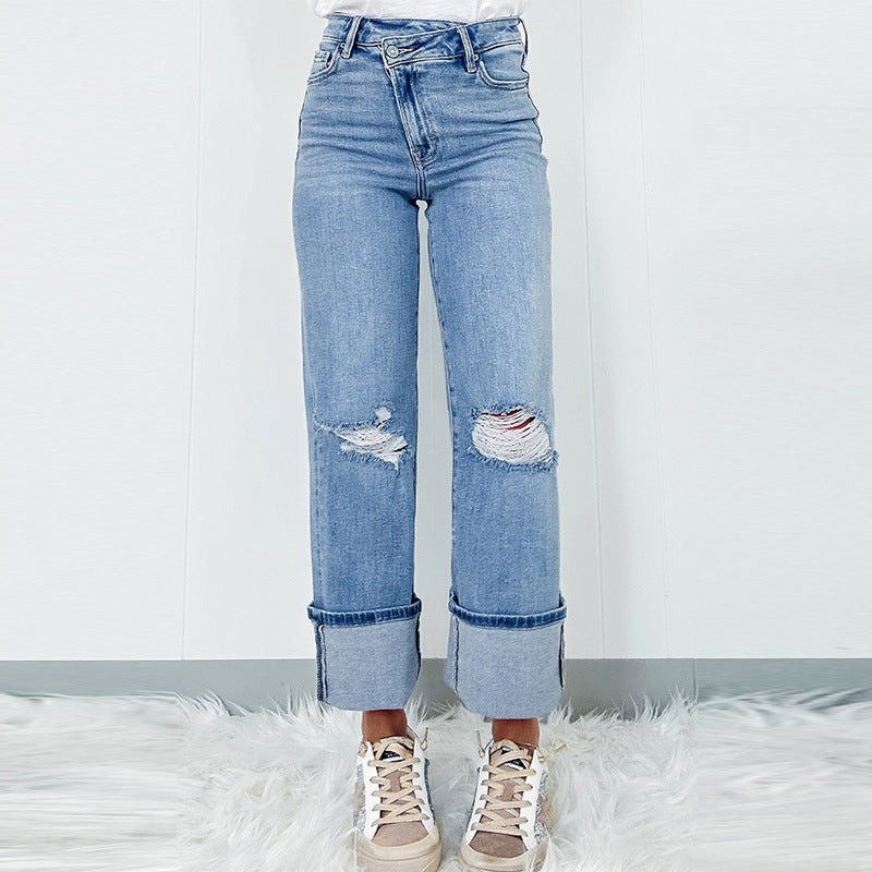 High Waist Ripped Jeans